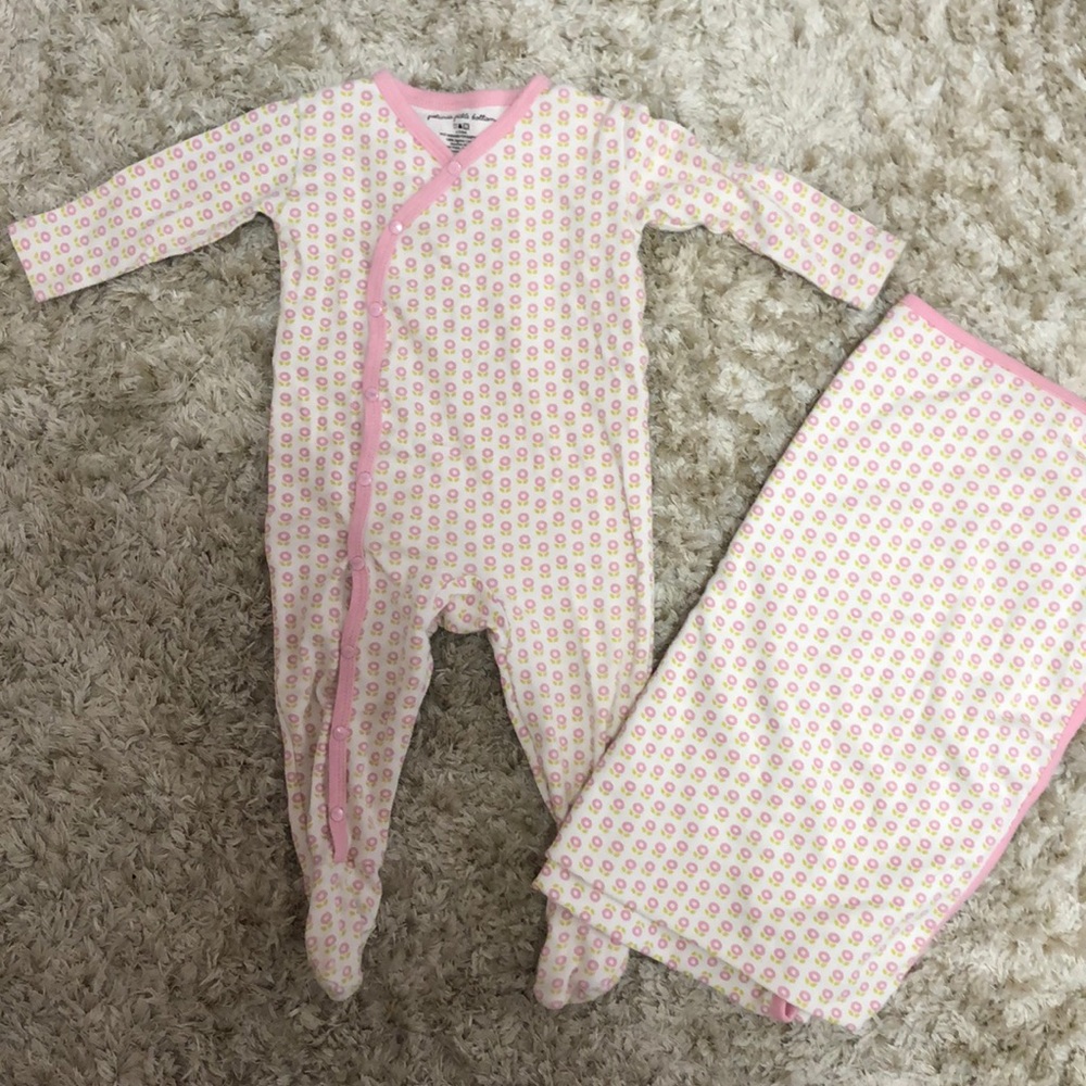 Petunia Pickle bottom sleeper and matching swaddle